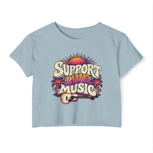 Load image into Gallery viewer, Support Live Music Crop Top — Empowering Musicians Festival Shirt