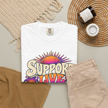 Load image into Gallery viewer, Support Live Music T-Shirt — Empowering Musicians Guitar Tee