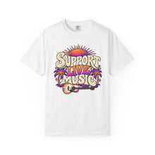 Load image into Gallery viewer, Support Live Music T-Shirt — Empowering Musicians Guitar Tee
