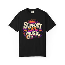 Load image into Gallery viewer, Support Live Music T-Shirt — Empowering Musicians Guitar Tee
