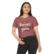 Load image into Gallery viewer, Support Live Music Crop Top — Empowering Musicians Festival Shirt

