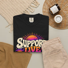 Load image into Gallery viewer, Support Live Music T-Shirt — Empowering Musicians Guitar Tee
