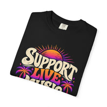 Load image into Gallery viewer, Support Live Music T-Shirt — Empowering Musicians Guitar Tee
