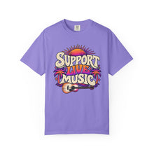Load image into Gallery viewer, Support Live Music T-Shirt — Empowering Musicians Guitar Tee
